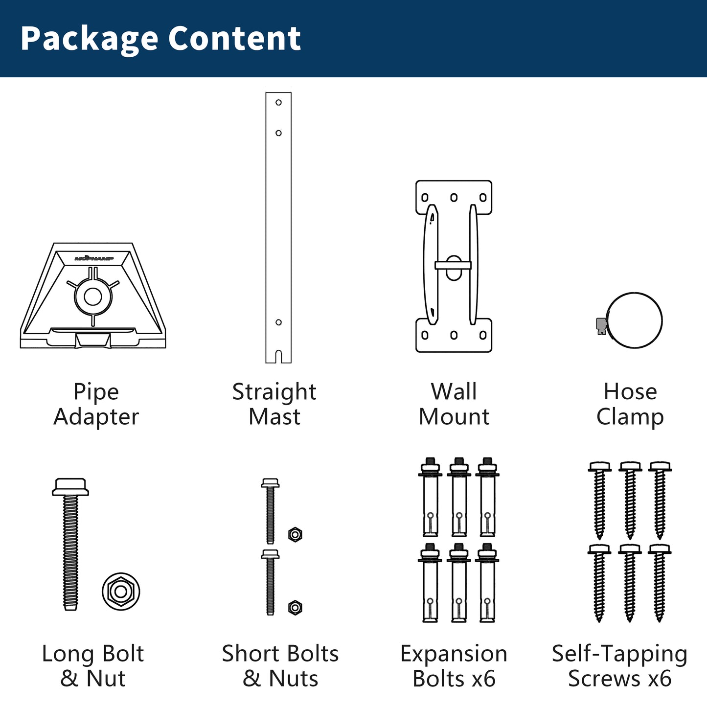 Starlink Gen 3 Roof Mount Stainless Steel Pivot Kit with Pipe Adapter for V3/V4 Standard Dish |