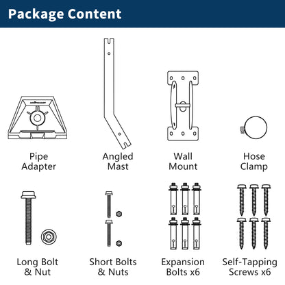 Starlink Gen 3 Dish Wall Mount Stainless Steel with Pipe Adapter