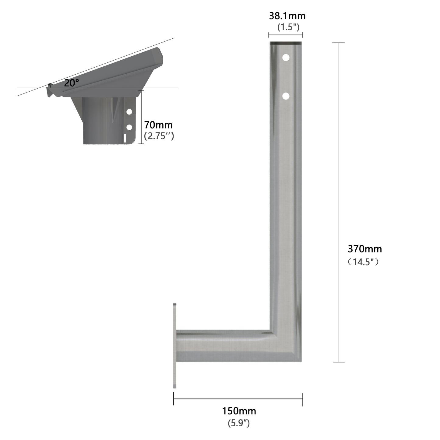 Starlink Standard Dish Gen 3 Wall Mount with Pipe Adapter